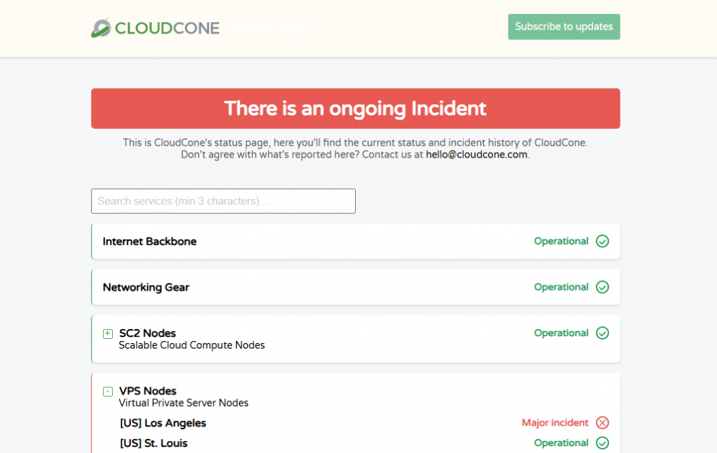 CloudCone服务器宕机